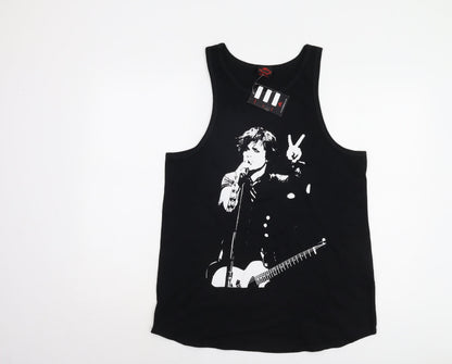 Womens UK Size 14 Death Kitty Black Basic Tank