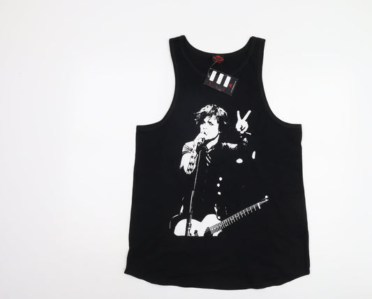 Womens UK Size 14 Death Kitty Black Basic Tank