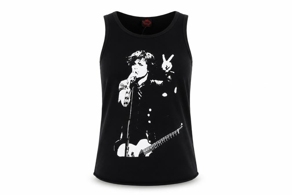 Womens UK Size 14 Death Kitty Black Basic Tank