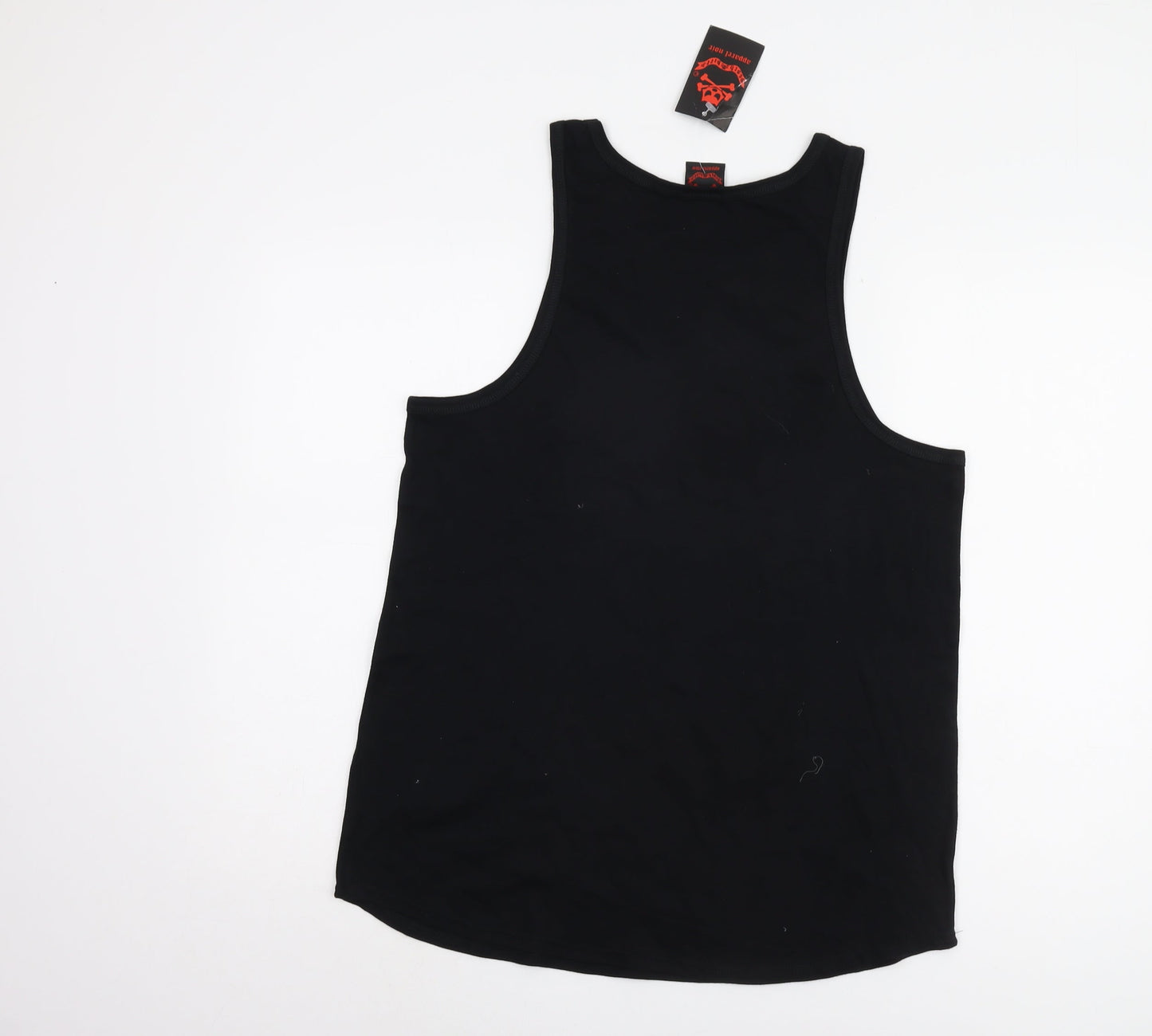 Womens UK Size 14 Death Kitty Black Basic Tank