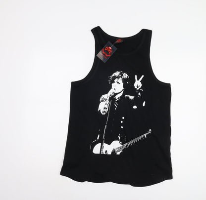 Womens UK Size 12 Death Kitty Black Basic Tank