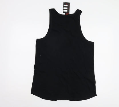 Womens UK Size 12 Death Kitty Black Basic Tank