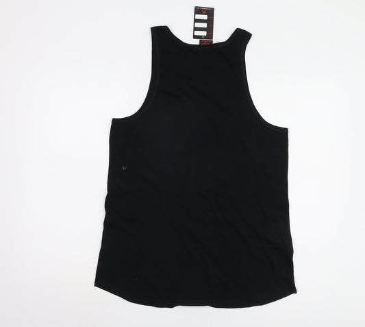 Womens UK Size 12 Death Kitty Black Basic Tank