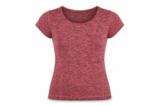 Womens UK Size S Crane Red Gym & Training Running & Jogging Yoga T-Shirt