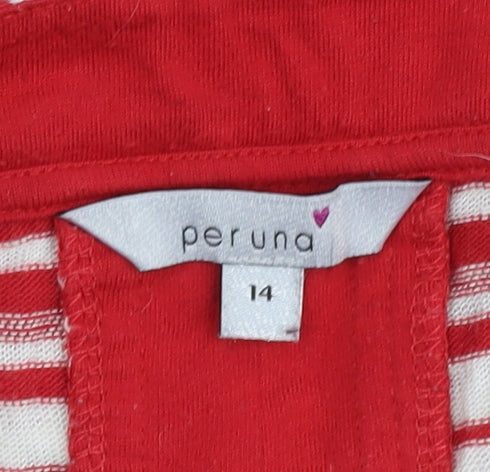 Womens UK Size 14 Marks and Spencer Red Basic T-Shirt