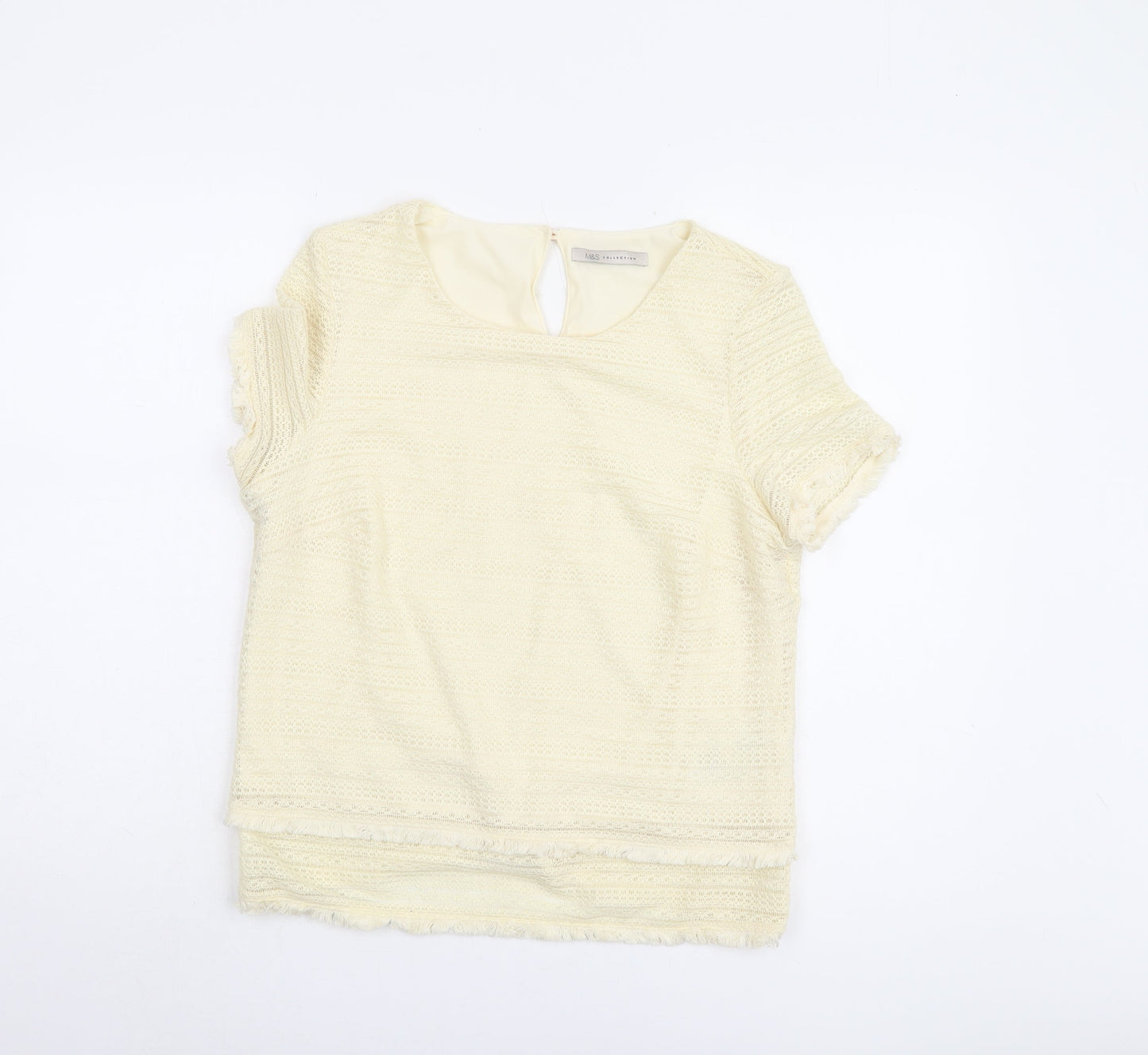Womens UK Size 12 Marks and Spencer Ivory Basic Blouse