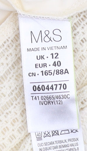 Womens UK Size 12 Marks and Spencer Ivory Basic Blouse
