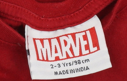 Marvel Boys Red T-Shirt 2-3 Years Spider-Man Graphic