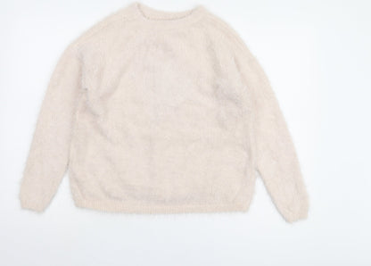 Disney Women's Ivory Beauty and the Beast Jumper, S