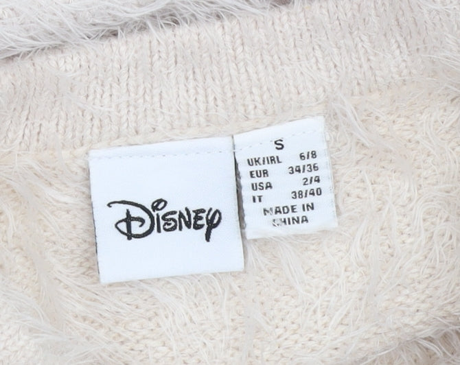 Disney Women's Ivory Beauty and the Beast Jumper, S