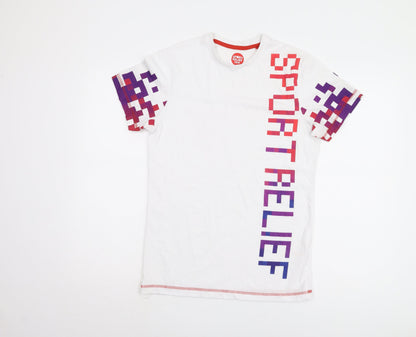 Sport Relief Men's White Graphic T-Shirt Size S