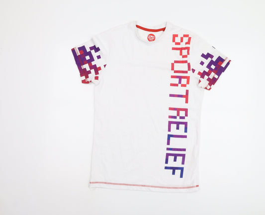 Sport Relief Men's White Graphic T-Shirt Size S