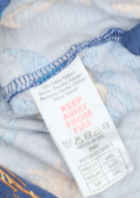 Atlasformen Men's Blue Tropical Polo Shirt 3XL Regular Fit