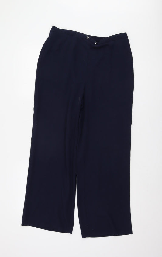Womens UK Size 14 Isle Regular Fit  Blue Trousers