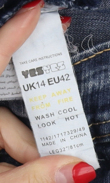 Womens UK Size 14 Yes Yes  Straight Blue Jeans