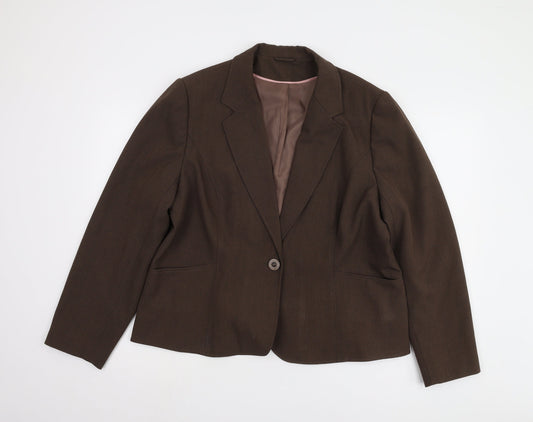 Dorothy Perkins Women’s Brown Blazer, Size 20, Classic Fit