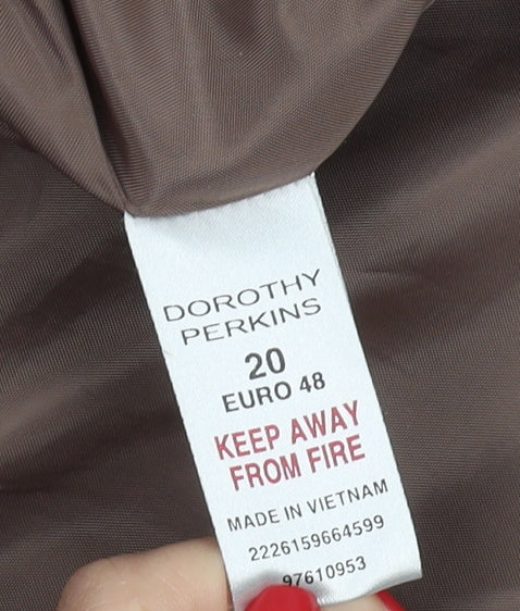 Dorothy Perkins Women’s Brown Blazer, Size 20, Classic Fit