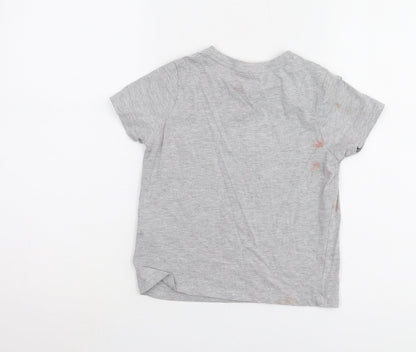 M&Co Girls Grey Snoopy T-Shirt 11 Years Graphic Print