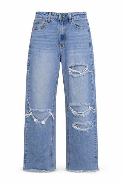 Womens UK Size 8 PRETTYLITTLETHING Regular Fit Straight Blue Jeans