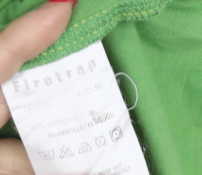 Firetrap Men's Green Polo Shirt, Short Sleeve, Collared