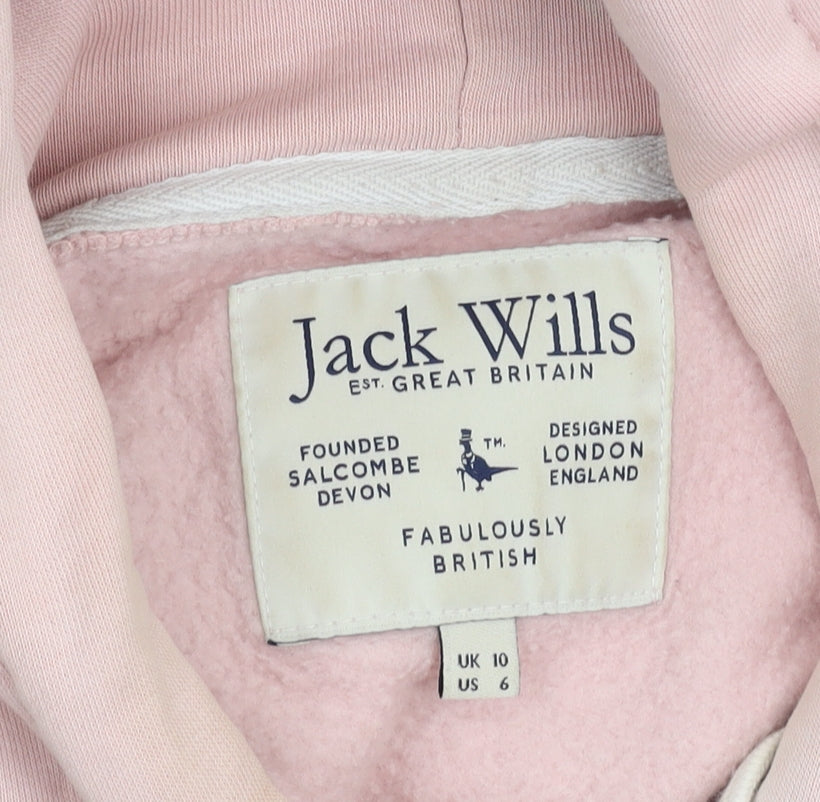 Womens UK Size 10 Jack Wills Pink Pullover Hoodie