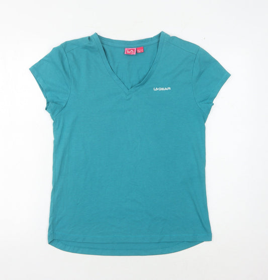 Womens UK Size 12 LA Gear Blue Basic T-Shirt