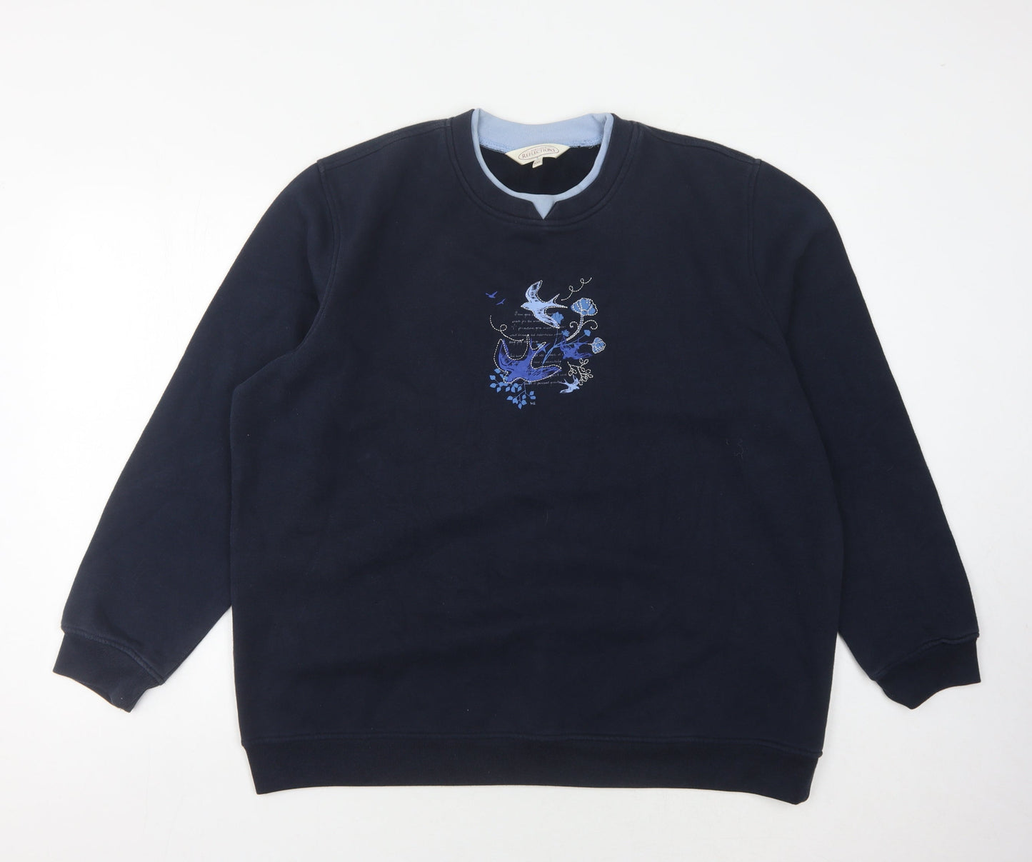 Northern Reflections Women's Blue Embroidered Sweatshirt XXL