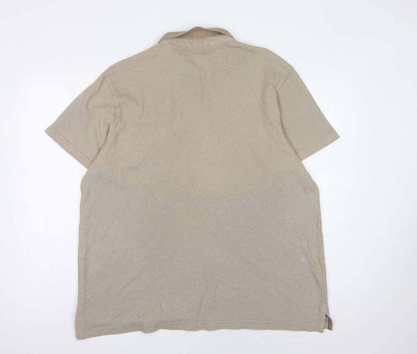 Cotton Traders Men's Beige Polo Shirt 2XL Short Sleeve