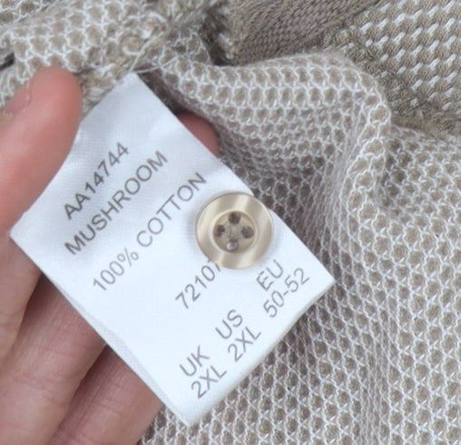 Cotton Traders Men's Beige Polo Shirt 2XL Short Sleeve