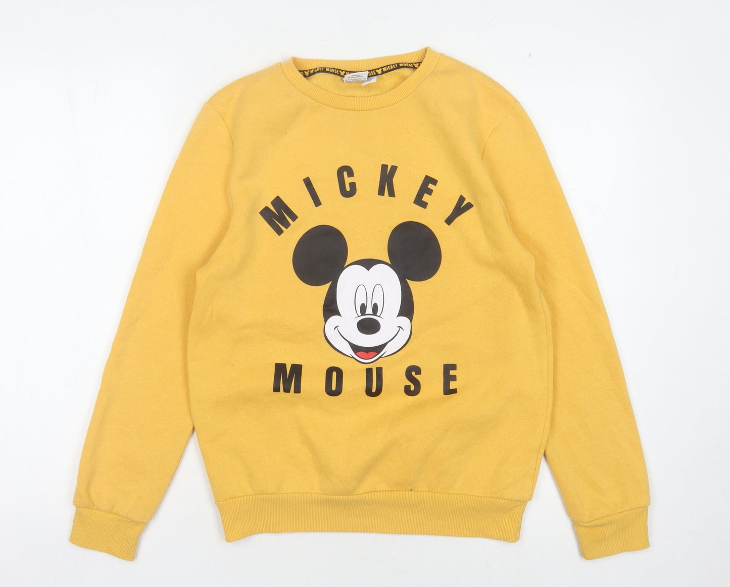 Unisex Adults UK Size 2XS Disney Yellow Pullover Sweatshirt