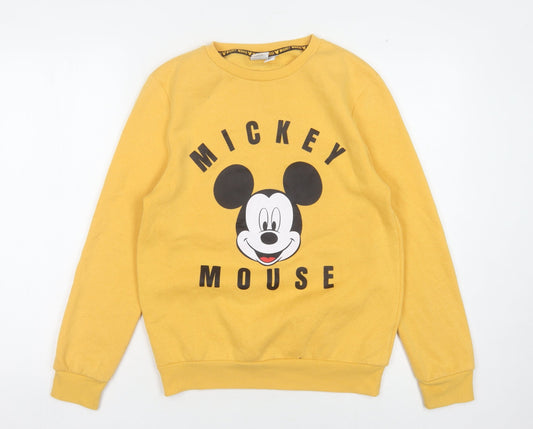 Unisex Adults UK Size 2XS Disney Yellow Pullover Sweatshirt