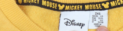 Unisex Adults UK Size 2XS Disney Yellow Pullover Sweatshirt