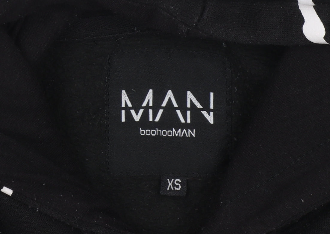 Mens UK Size XS boohooMAN Black Pullover Hoodie