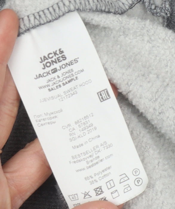 Mens UK Size L JACK & JONES Grey Pullover Hoodie