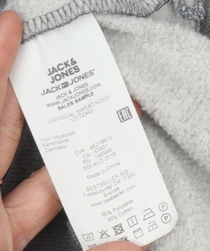 Mens UK Size L JACK & JONES Grey Pullover Hoodie