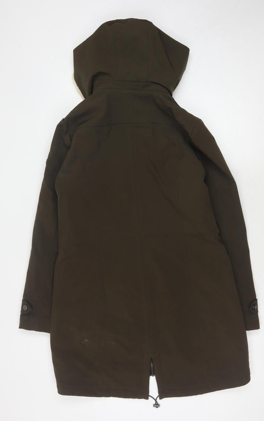 DKNY Women's Brown XS Hooded Parka Coat Casual Winter