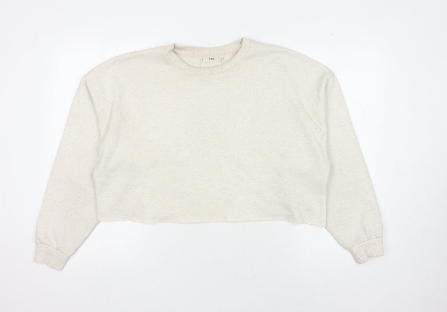 MNG Women's Ivory Sweatshirt, Size S, Crew Neck
