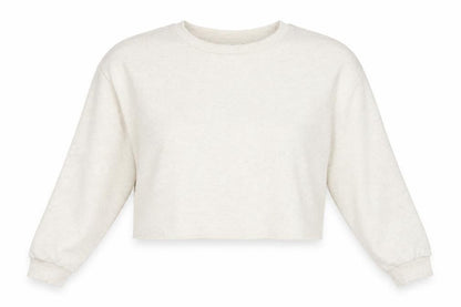 MNG Women's Ivory Sweatshirt, Size S, Crew Neck