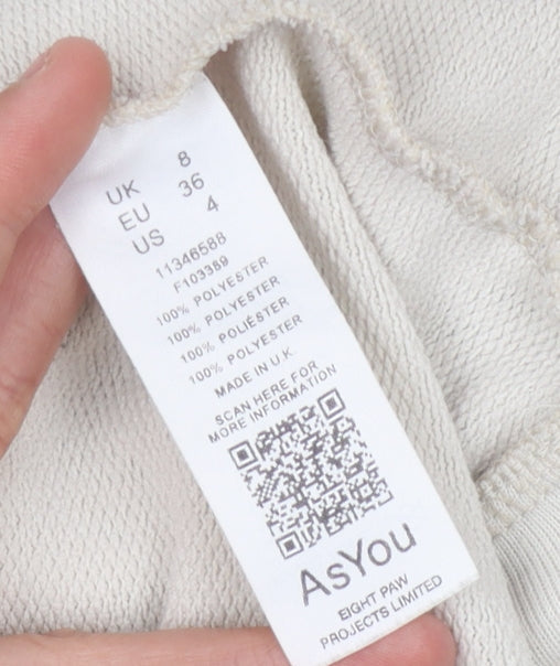 As You Women's Beige Graphic Print Sweatshirt Size 8