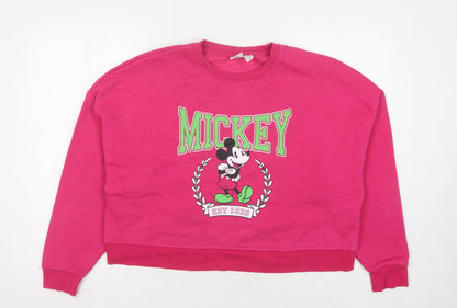 Womens UK Size L Disney Pink Pullover Sweatshirt