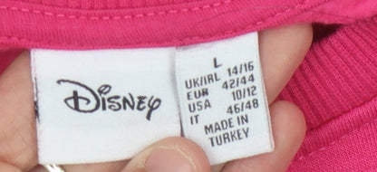 Womens UK Size L Disney Pink Pullover Sweatshirt