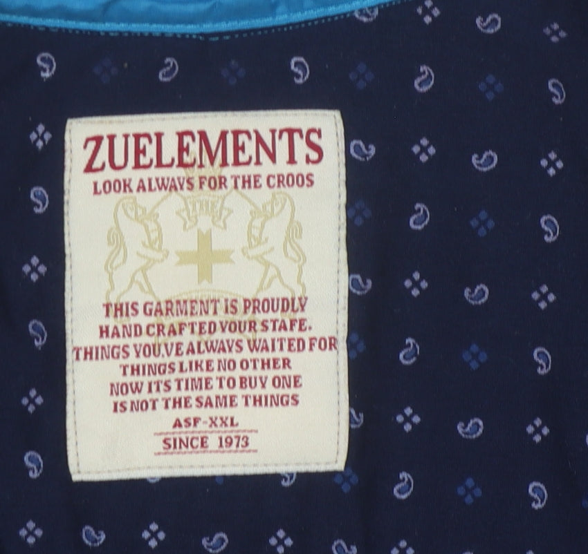 Zuelements Men's Blue Basic Jacket, 2XL, Full Zip