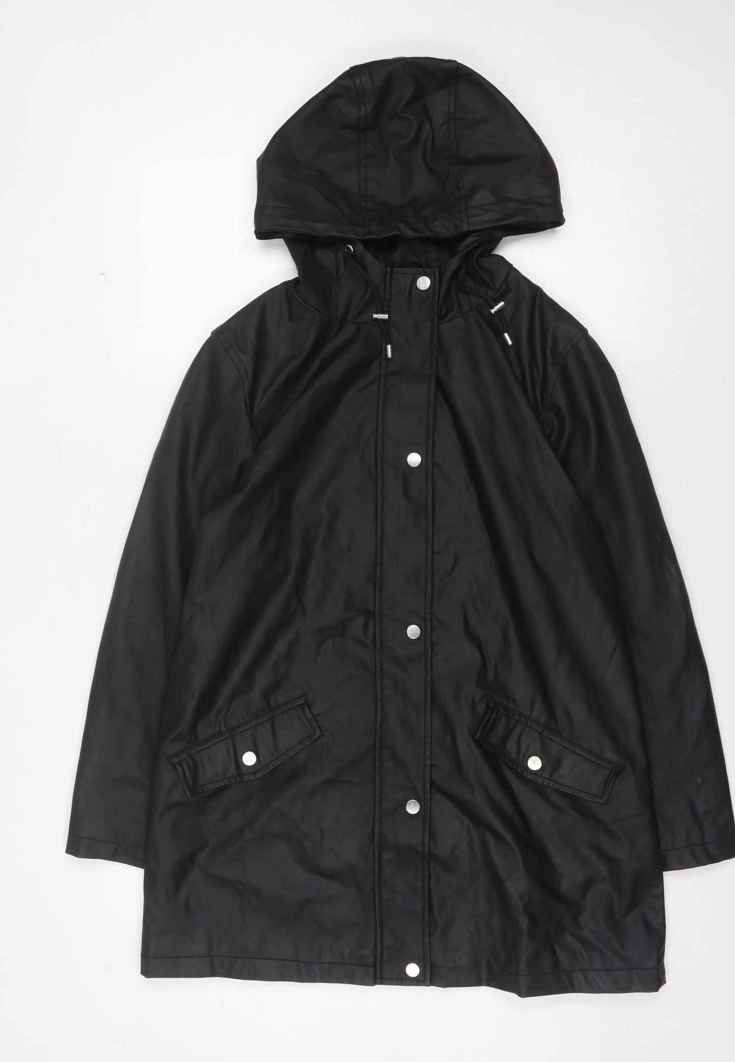 Womens UK Size 10 New Look Black Rain Coat