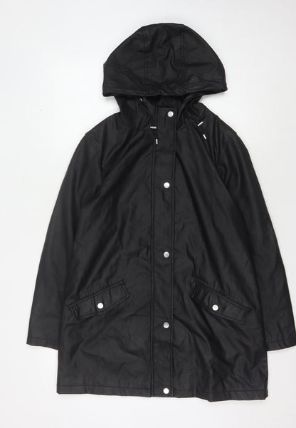 Womens UK Size 10 New Look Black Rain Coat
