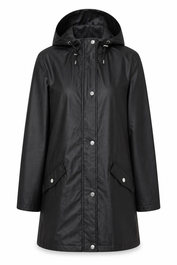 Womens UK Size 10 New Look Black Rain Coat