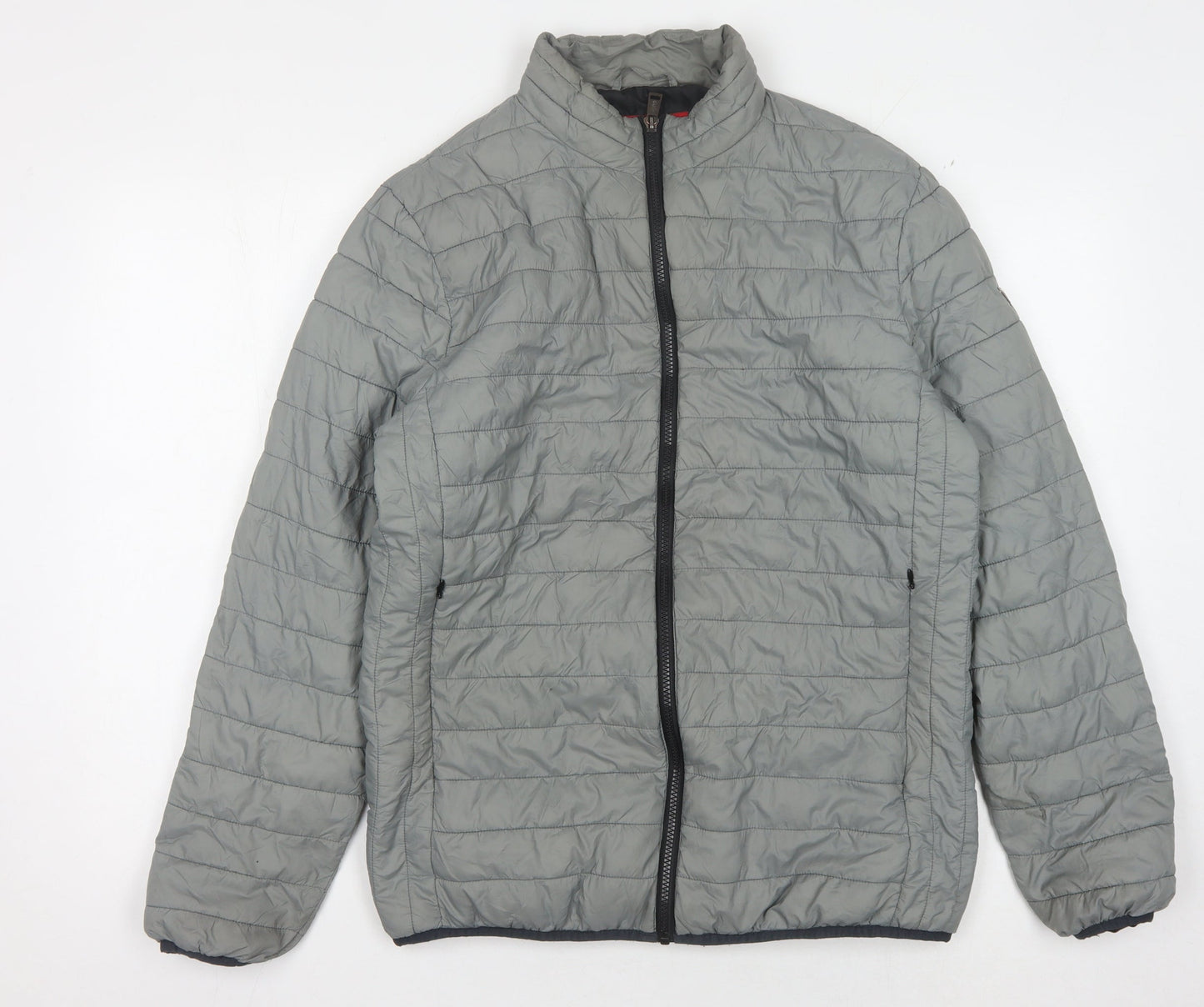 Guess Women's Grey Puffer Jacket L - Stylish Winter Coat