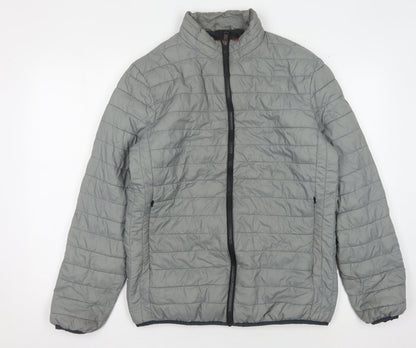 Guess Women's Grey Puffer Jacket L - Stylish Winter Coat