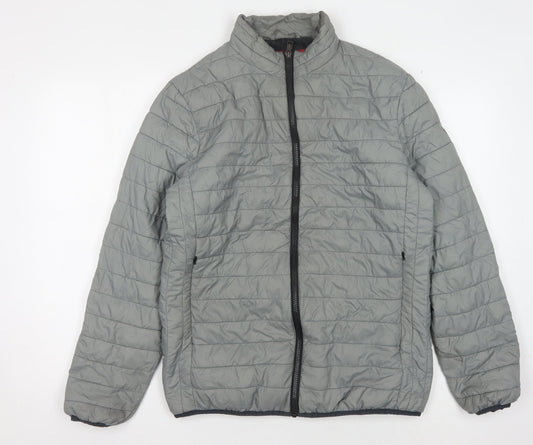 Guess Women's Grey Puffer Jacket L - Stylish Winter Coat