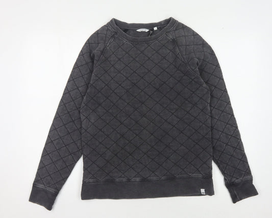Animal Women's Black Quilted Cotton Sweatshirt Size 8