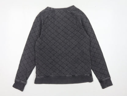 Animal Women's Black Quilted Cotton Sweatshirt Size 8